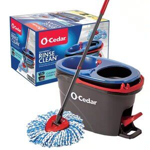O-Cedar EasyWring RinseClean Microfiber Spin Mop & Bucket Floor Cleaning System,